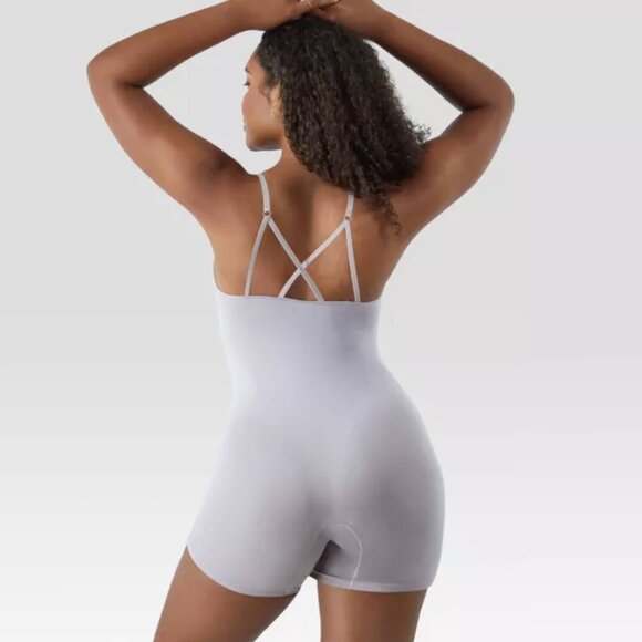 Maidenform Women's XL Blush Shapewear Seamless Mid Thigh Bodysuit Light Shaping - Picture 3 of 15